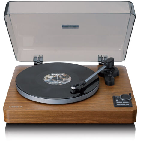Lenco LBTA-165WD Tourne-disque entraîné par courroie Noir, Bois Automatique