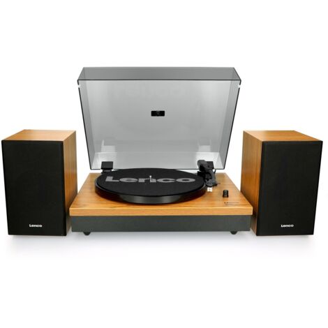 Lenco LS-300 Tourne-disque entraîné par courroie Noir, Bois