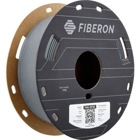 Polymaker FG02001 Fiberon™ PA6-GF25 Filament PA6-GF renforcé de fibre de verre, résiste à la chaleur, sans retard 1.75 mm 500 g gris 1 pc(s) Y002703 (1/4)