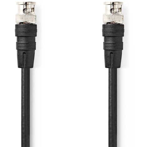 Cable video bnc bnc male bnc male bnc male nickele 75 ohm 200 m rond pvc noir etiquette (1/3)