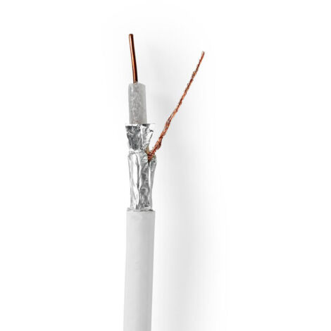 Cable coaxial sur bobin 4glte sur 75 ohm triple blindage eca 250 m coax pvc blanc boite cadeau (1/3)