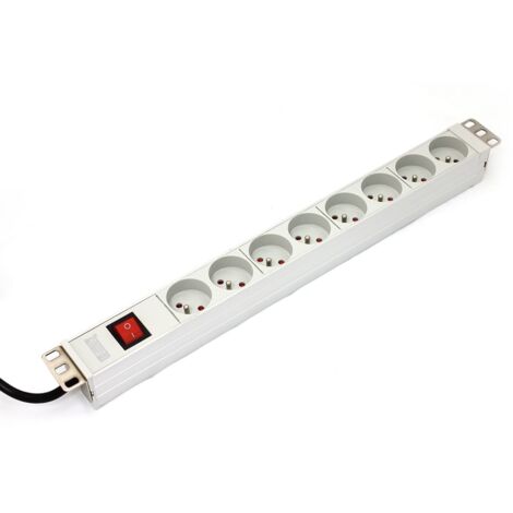 DIGITUS A-19-STRIP-2-IMP UNITÉ DE DISTRIBUTION D'ÉNERGIE 8 SORTIE(S) CA 1U BLANC (1/4)
