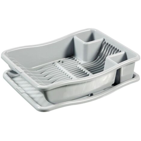 Égouttoir à vaisselle sur plateau Curver 38x29x8,5 cm Gris clair