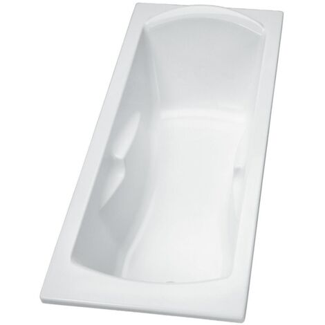Porcher – Baignoire droite 160 x 70 cm en acrylique – Capacité 160L – Hauteur 42,5 cm – Installation encastrée ou posée – Tablier en option (1/5)