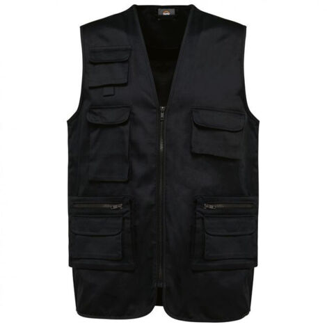 Gilet multitasche in policotone foderato WK. Progettato per funzionare Nero XS