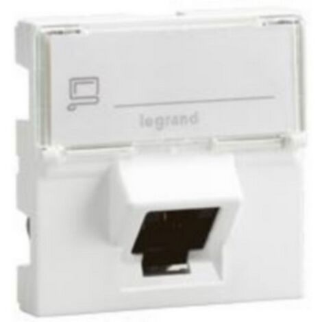 Prise RJ45 catégorie 6 FTP inclinée à 45° Mosaic 2 modules blanc LEGRAND 076505