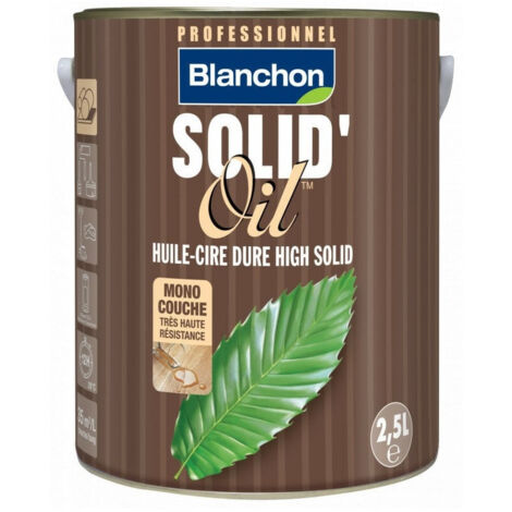 Blanchon – Huile dure monocouche pour bois – Protection esthétique et durable – Contenance 2,5 L – Rendement 35 m²/L – Très haute résistance à l'humidité