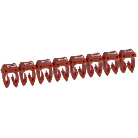 repère pour fil de 0.5 à 1.5 mm2 - chiffre 2 - couleur rouge - legrand cab 3