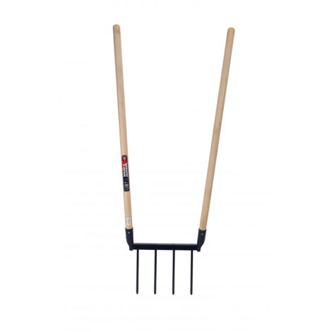 Fourche Eco'bio 4 dents en acier – Manche en hêtre 110 cm – Pour ameublir la terre sans retourner – Label PEFC – Spear & Jackson