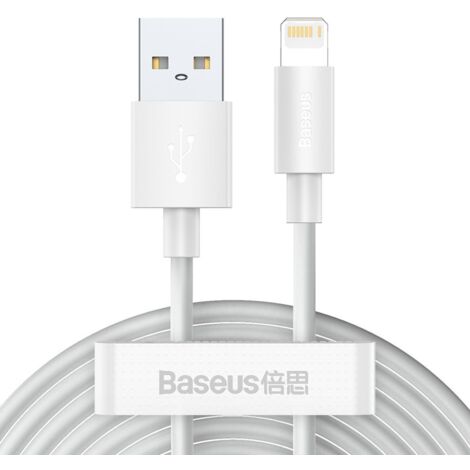 Câble USB Lightning pour iPhone, charge rapide, Power Delivery, 1,5 m, blanc