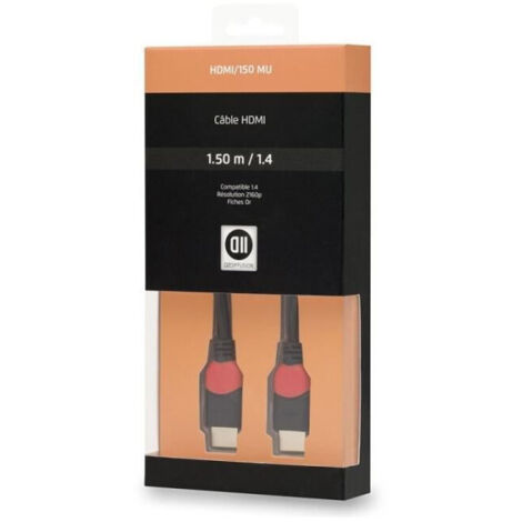 D2HDMI300MU Cable HDMI 1.4 D2 Diffusion 3m M/M (Noir/Rouge) (1/3)
