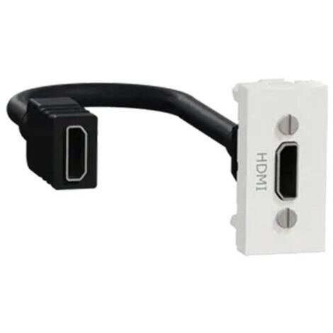 Schneider Electric – Prise HDMI étroite NU343018 – Prise TV, satellite et FM complète – Mode de pose électricité – Blanc polaire (1/3)