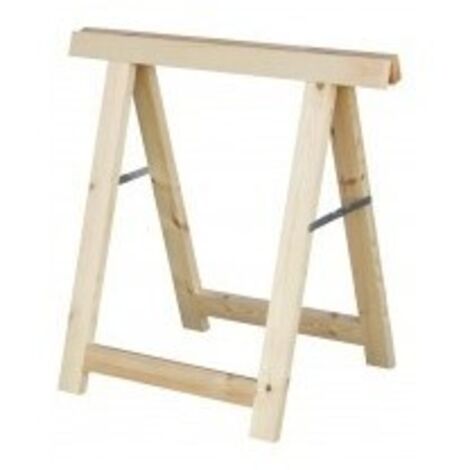 Outifrance – Tréteau en bois professionnel 800 x 500 mm – Charge maximale 4,5 kg – Compas en acier pour stabilité – Finition vernie