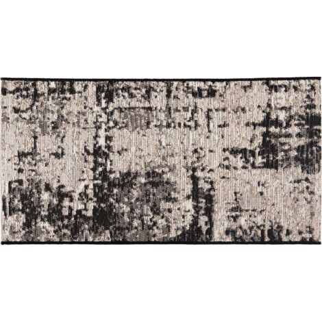 Tapis extérieur en polypropylène Catania noir 110 x 60 cm (1/4)