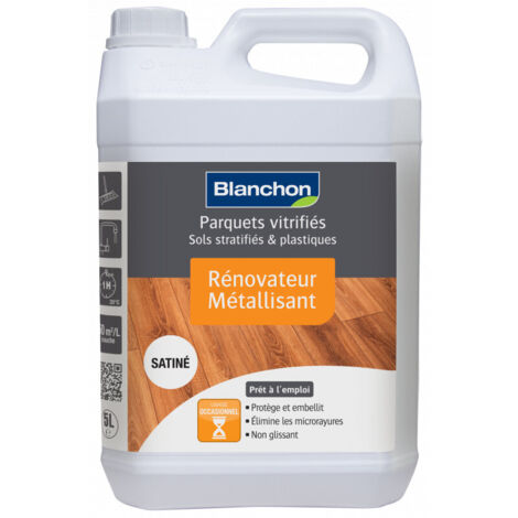 Blanchon – Rénovateur métallisant satin 5L – Pour parquets vitrifiés – Sans odeur – Protège et restaure l'éclat des surfaces usées (1/4)