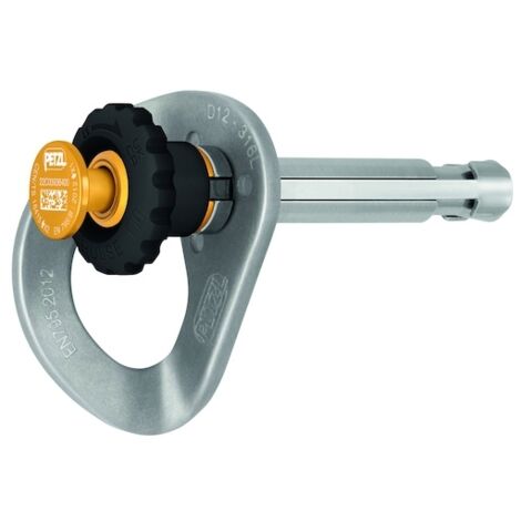 Petzl – Point d'ancrage amovible COEUR PULSE 12 mm – Acier – Norme EN 795-B – Fixation rapide et sécurisée – Manipulation aisée avec gants