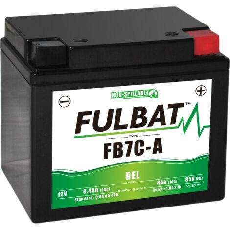 Batterie Fulbat GEL SLA FB7C-A GEL 12V 8AH 85 AMPS 129x89x114 + Droite (1/4)