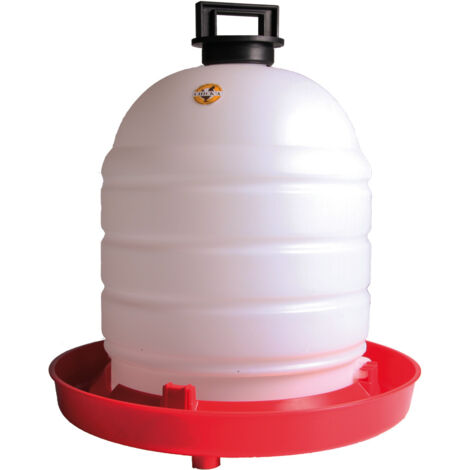 Chick'A – Abreuvoir plastique 15L pour poules – Système de remplissage par socle – Poignée de transport – Encoches de fixation – Diamètre socle 36 cm – Hauteur 40 cm (1/3)