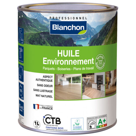Blanchon – Huile pour parquet biosourcée 1 L – Protection naturelle pour bois – Application facile sans lustrage – Séchage rapide en 1 heure