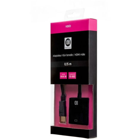D2ADPVGAFHDMIM Convertisseur D2 Diffusion HDMI mâle (Type A) vers VGA femelle (D-sub DE-15) 15cm (Noir) (1/3)