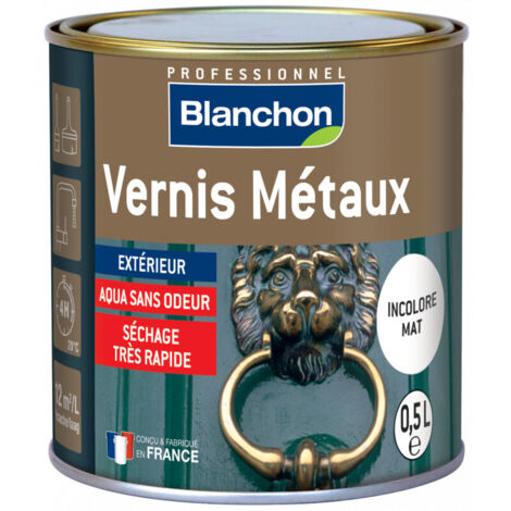 Blanchon – Vernis de protection pour métaux 0.5L – Formule Aqua sans odeur – Protection durable pour cuivre, fer, aluminium, inox, zinc, laiton, bronze (1/2)