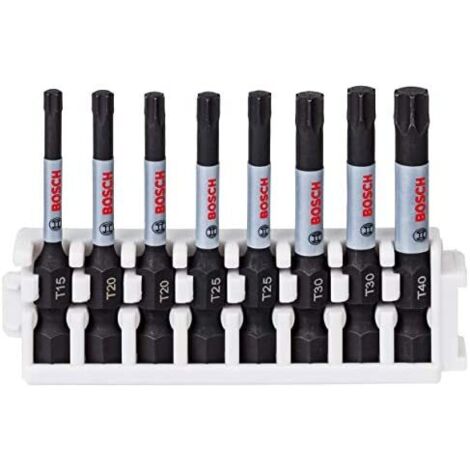 Bosch – Set de 8 embouts pour visseuse – Empreinte torx – Longueur 50mm – Pour perçage intensif – Système Pick and Click (1/6)