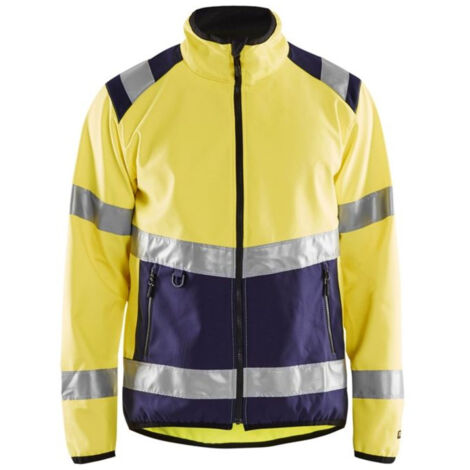 Veste de travail softshell haute visibilité 4877 - Jaune fluo/Marine XS (1/4)