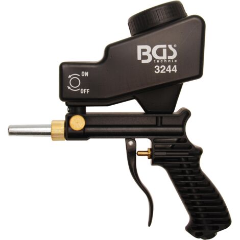 Bgs Technic – Pistolet de sablage pneumatique – Réservoir 600 cm³ – Pointe en acier 5 mm – Pour granulométrie Fepa 46 à 100 (1/6)