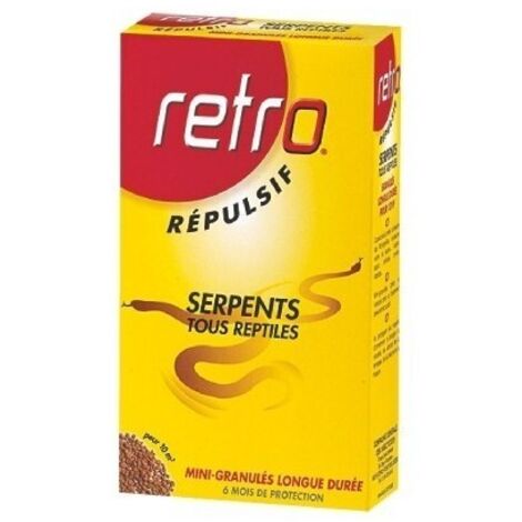 Répulsif serpents en granulés 400 g – Barrage gustatif intérieur et extérieur – Protection terrasse, piscine, escaliers – Retro (1/3)