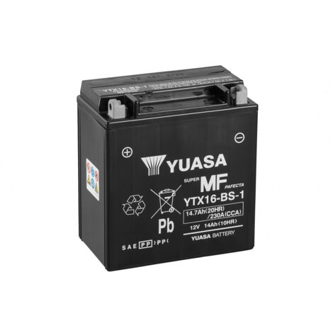 Batterie moto YUASA YTX16-BS-1 12V 14.7AH 230A (1/3)
