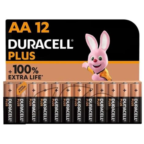 Duracell Plus batteries AA (de 12 pack) - Alkaline 1,5 V - Jusqu'à 100 % de extra longue durée - Fiabilité pour les appareils de tous les jours - Emballage sans plastique - 10 ans de stockage - LR6 MN (1/10)