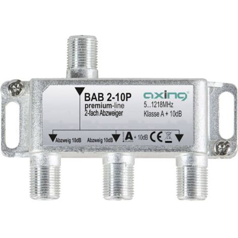 Axing BAB 2-10P Dérivateur TV câble 2 voies 5 - 1218 MHz X998641 (1/2)