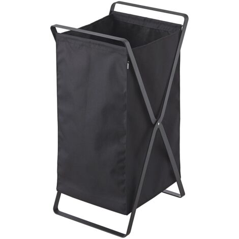 YAMAZAKI - Panier à linge pliable noir Tower - L30 cm (1/5)