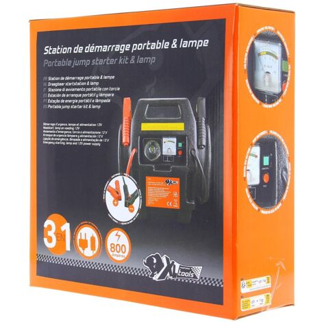 Station de démarrage portable 800A 12V – Démarrages rapides pour véhicules essence – Capacité 12 A/h – Alimentation 12V – Xl Perform Tools