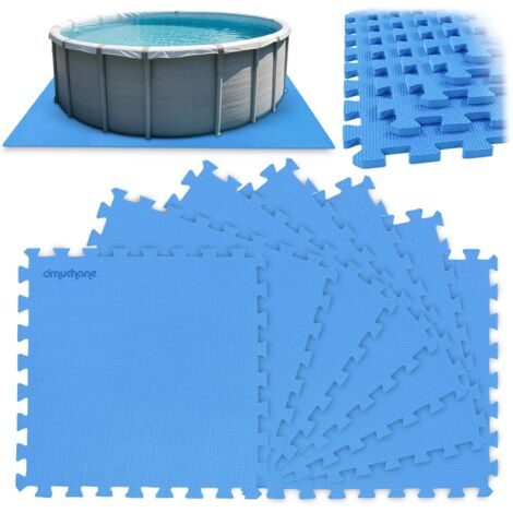 Tapis de piscine puzzle en mousse 50 cm x 50 cm – Lot de 8 pièces – PVC résistant – Surface antidérapante et facile à nettoyer