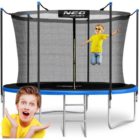 Trampoline de jardin 312 cm – Filet intérieur de sécurité – Échelle métallique incluse – Charge maximale 150 kg – Stabilité renforcée (1/5)