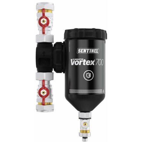 Socla – Filtre chauffage central Vortex 700 1'' spécial PAC – Tamis 800 microns – Aimants néodyme pour débris magnétiques – Entretien facile