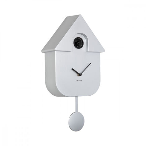 Horloge murale moderne Cuckoo – Métal ABS – Hauteur 41 cm, Longueur 21,5 cm, Profondeur 8,5 cm – Volume réglable 3 niveaux – Karlsson