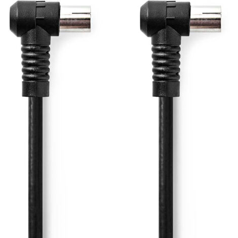 Cable coaxial iec coax male iec coax femelle nickele 120 db 75 ohm quatre blindages 150 m rond pvc noir etiquette (1/3)