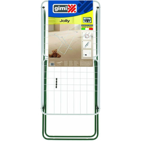 Etendoir à vêtements acier laqué 18m – Dimensions 180 x 55 x 93 cm – Pieds antidérapants pour stabilité – Couleurs assorties selon stock – Gimi (1/7)
