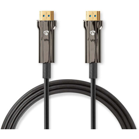 Cabe hdmi optique actif a ultra haute vitesse avec ethernet hdmi connecteur hdmi connecteur 8k60hz 48 gbps 100 m rond pvc noir boite (1/4)