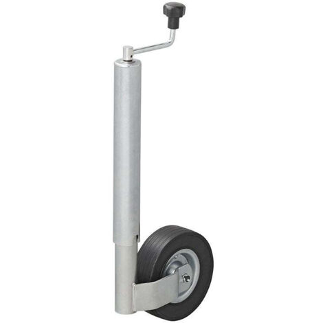 Roue jockey jante metal 60mm avec pneu caoutchouc plein 220x65mm (1/5)