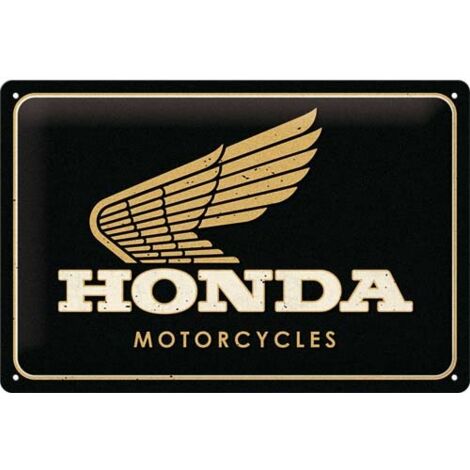 Plaque décorative en métal en relief 30 x 20 cm Honda MC - Motorcycles Gold (1/2)