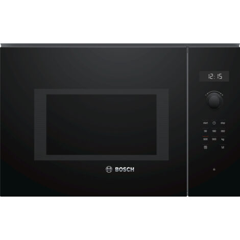Bosch – Micro-ondes encastrable 25l 900w noir – 7 programmes automatiques – Porte électronique – BFL554MB0