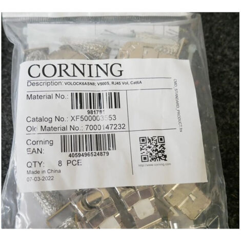 Sachet de 8 connecteurs réseau RJ45 catégorie 6A STP blindé CORNING