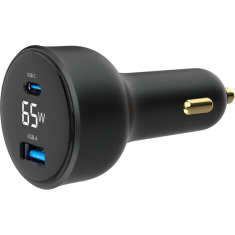 Gembird TA-UC-AC2PD65LCD-CAR-01 chargeur of mobile device Universal Black Lighter of cigarettes Quick Charge Auto (1/5)