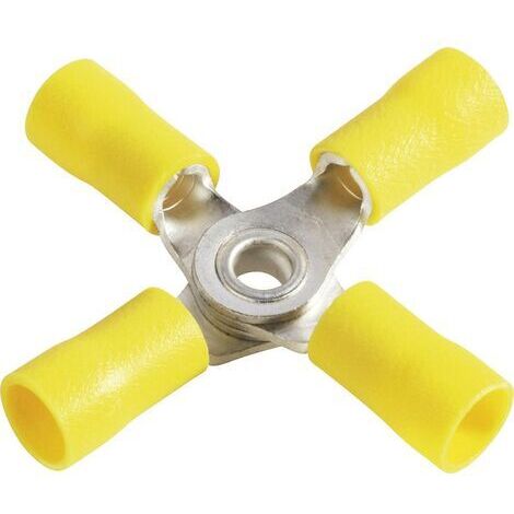 Vogt Verbindungstechnik 3655a4 Répartiteur en croix Section max.=6 mm² Ø du trou=4 mm partiellement isolé jaune 1 pc(s) X75836 (1/2)