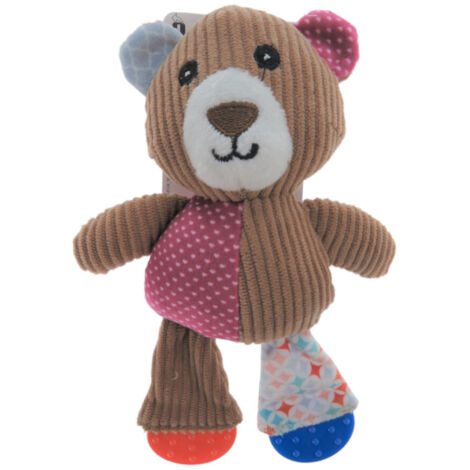 Jouet ourson brun Nilak, avec pieds TPR, 19 cm, pour chiot - Flamingo (1/4)