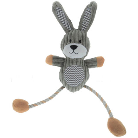 Jouet lapin Gommy gris, avec jambes cordes, 45 cm, pour chien - Flamingo (1/5)