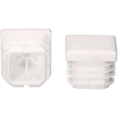 Embout rentrant blanc – Ailettes – Carré 35x35mm – Polypropylène (1/2)